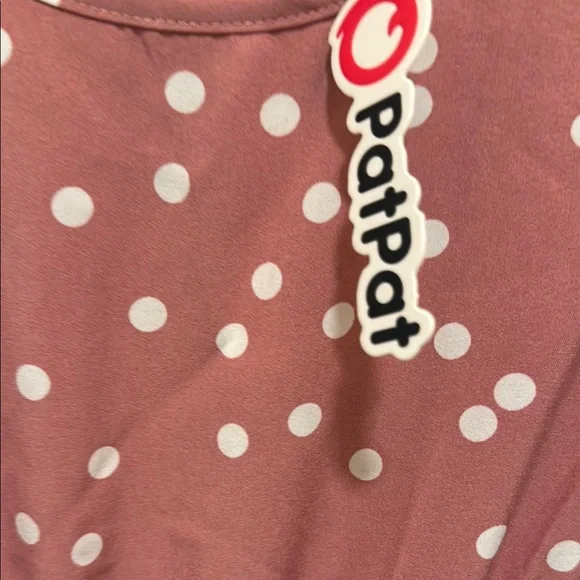 PatPat Ruffled Pink Dress with White Dots - Picture 2 of 4